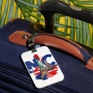 NYC New York City Patriotic Skyline Graphic – Stat Luggage Tag