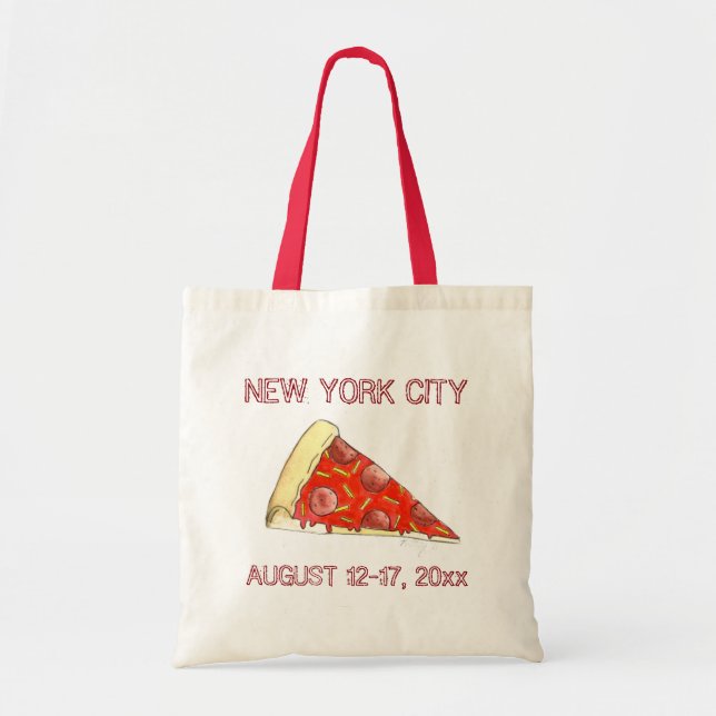 NYC New York City Pizza Customized Trip Tote Bag (Front)