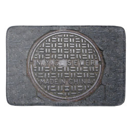 NYC New York City Sewer Cover Reproduction Novelty Bath Mat