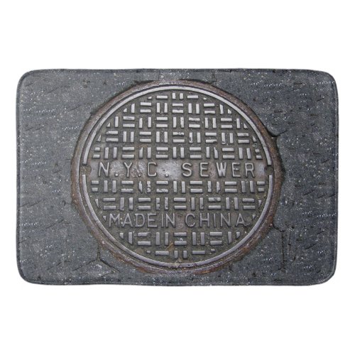 NYC New York City Sewer Cover Reproduction Novelty Bath Mat