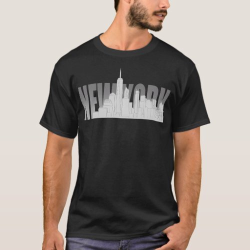 Nyc New York City Skyline Souvenir Freedom Tower T_Shirt