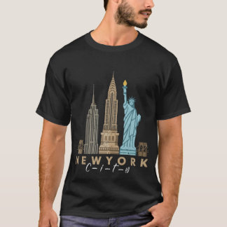 NYC New York City Skylines Statue of Liberty Tee