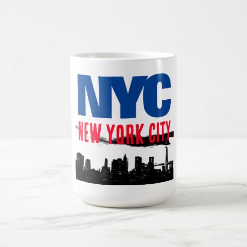 NYC New York City USA Retro Vintage Blue Red White Coffee Mug