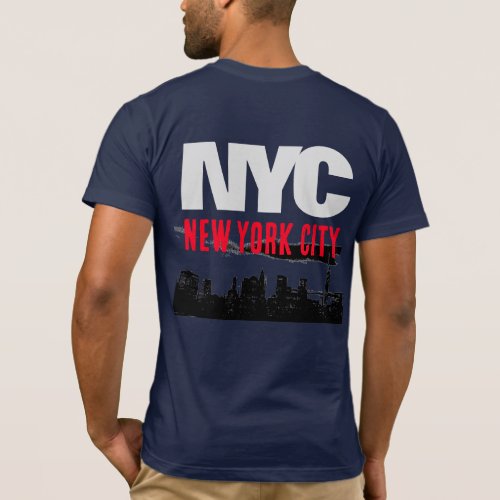 NYC New York City USA Retro Vintage Navy Blue T_Shirt