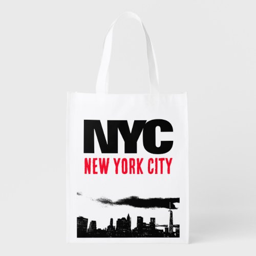 NYC New York City USA Retro Vintage Pop Art Grocery Bag