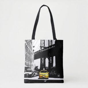 Nyc New York City Yellow Taxi Brooklyn Black Cute Tote Bag