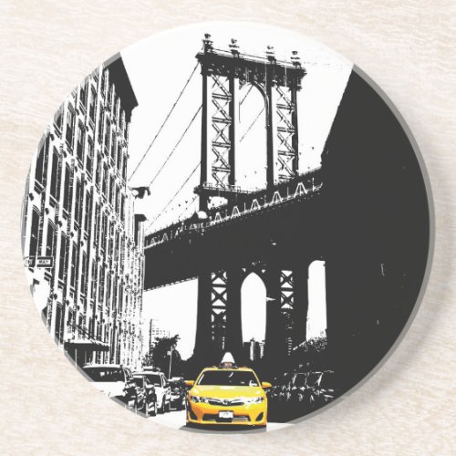 Nyc New York City Yellow Taxi Brooklyn Bridge Coaster