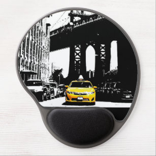 Nyc New York City Yellow Taxi Brooklyn Bridge Gel Mouse Pad