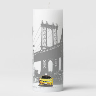 Nyc New York City Yellow Taxi Pillar Candle