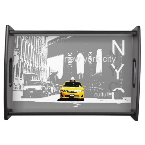 Nyc New York City Yellow Taxi Serving Tray