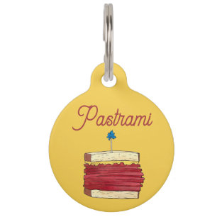 NYC New York Deli Reuben Corned Beef Sandwich Food Pet ID Tag