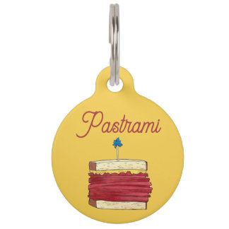 NYC New York Deli Reuben Corned Beef Sandwich Food Pet ID Tag