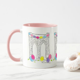 NYC New York Easter Egg Eggs Brooklyn Bridge Mug