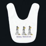 NYC New York Happy Hanukkah Chanukah Gelt Bib<br><div class="desc">Bib features an original marker illustration of a classic NYC landmark "dressed up" for the holidays!

Don't see what you're looking for? Need help with customization? Contact this designer to have something created just for you.</div>