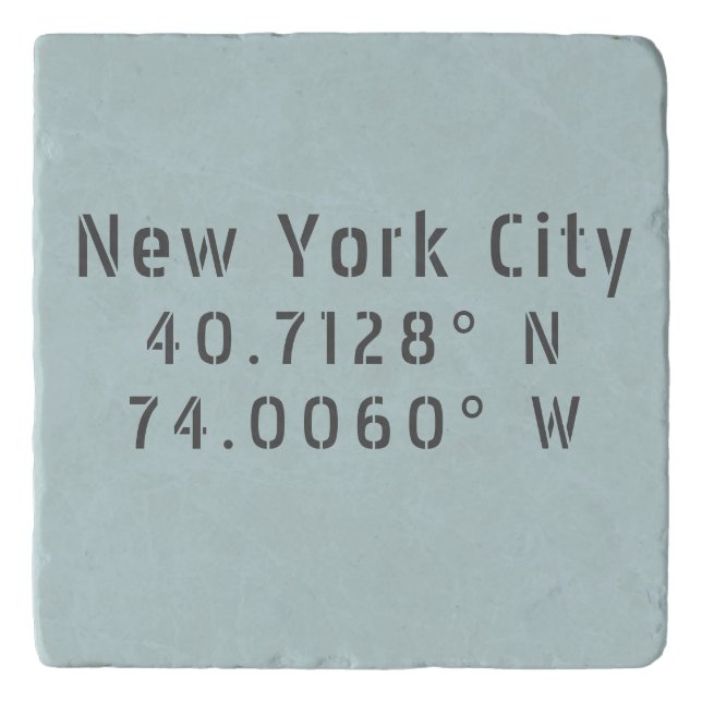 NYC New York Latitude Longitude Trivet (Front)