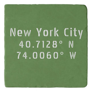NYC New York Latitude Longitude white Trivet