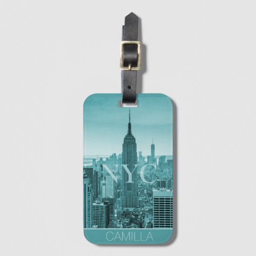 NYC New York Manhattan Empire State skyline custom Luggage Tag