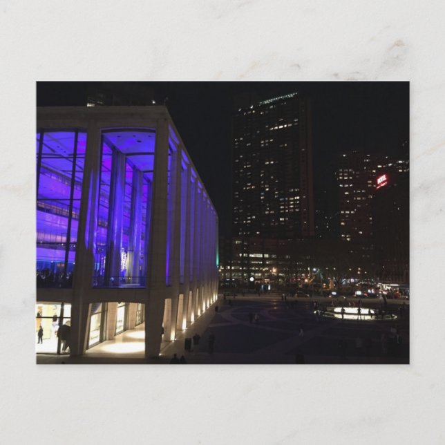 NYC New York Night Lincoln Center Photo Postcard (Front)