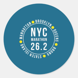 Nyc New York Souvenir Marathon Runner _1 Classic Round Sticker