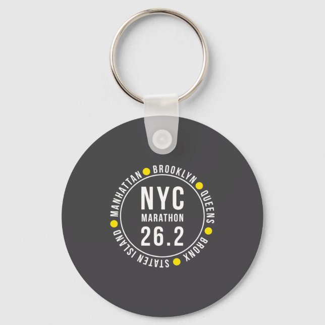 Nyc New York Souvenir Marathon Runner _2  Keychain (Front)