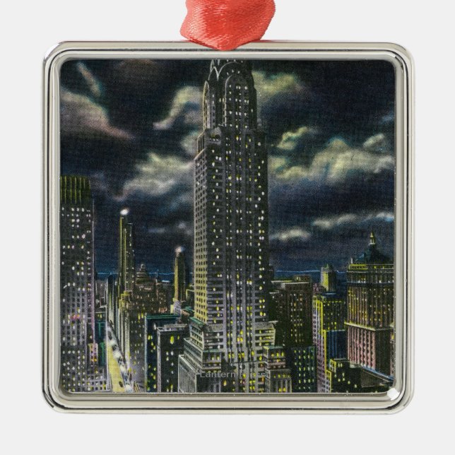 NYC, New YorkChrysler Building at Night # 1 Metal Ornament (Front)