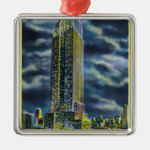 NYC, New YorkEmpire State Building at Night Metal Ornament