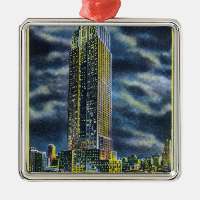 NYC, New YorkEmpire State Building at Night Metal Ornament (Front)