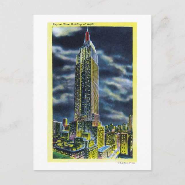 NYC, New YorkEmpire State Building at Night Postcard (Front)