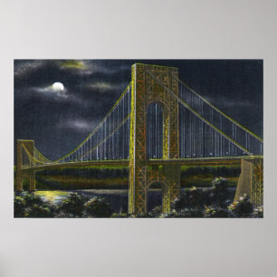 NYC, New YorkGeorge Washington Bridge at Night Poster