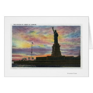 NYC, New YorkSunrise View of Statue of Liberty Cards
