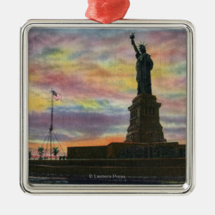 NYC, New YorkSunrise View of Statue of Liberty Metal Ornament