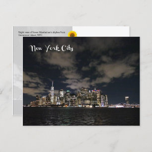 NYC Night Skyline - H postcard