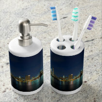 NYC night skyline Soap Dispenser & Tooth NYC night skyline Soap Dispenser & Tooth