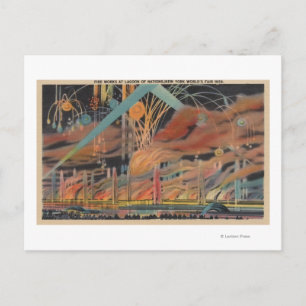 NYC, NY - Fireworks at Lagoon of Nations Worlds Postcard