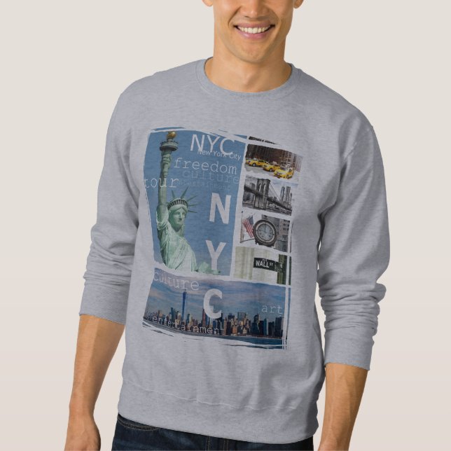 Nyc Ny New York City Liberty Statue Manhattan Sweatshirt (Front)