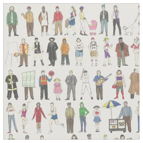 NYC People New York City Citizens Humans Denizens Fabric