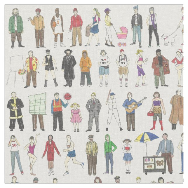 NYC People New York City Citizens Humans Denizens Fabric (Close Up)