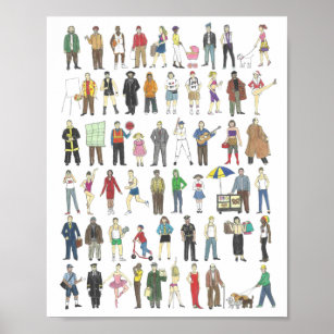 NYC People New York City Citizens Humans Residents Poster