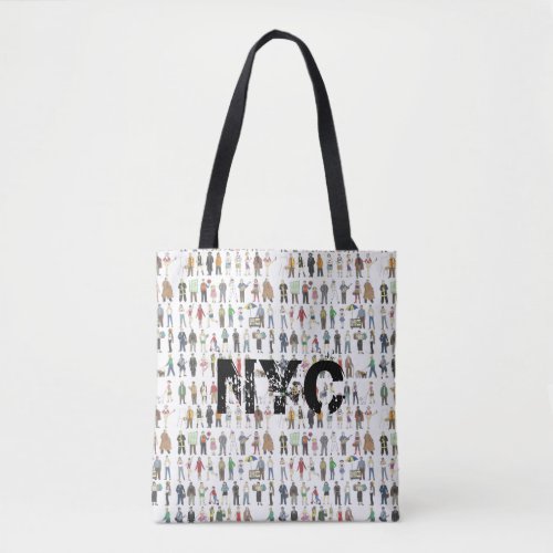 NYC People of New York City Watercolor Print Tote