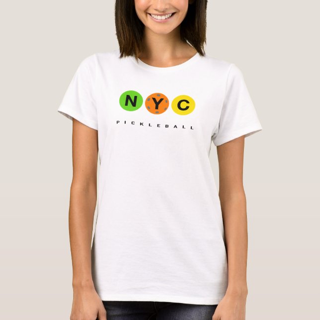 NYC Pickleball logo - Pocket Light centered T-Shirt (Front)