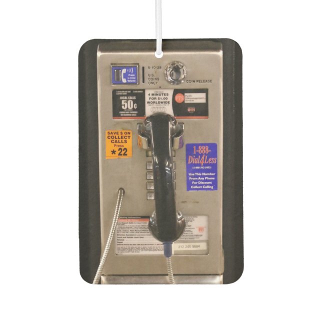 NYC Public Telephone Payphone Air Freshener (Front)