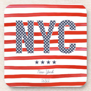 NYC Red, White & Blue Design Coaster