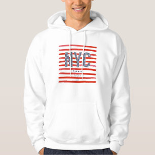 NYC   Red, White & Blue Design Hoodie