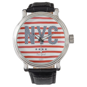 NYC Red, White & Blue Design Watch