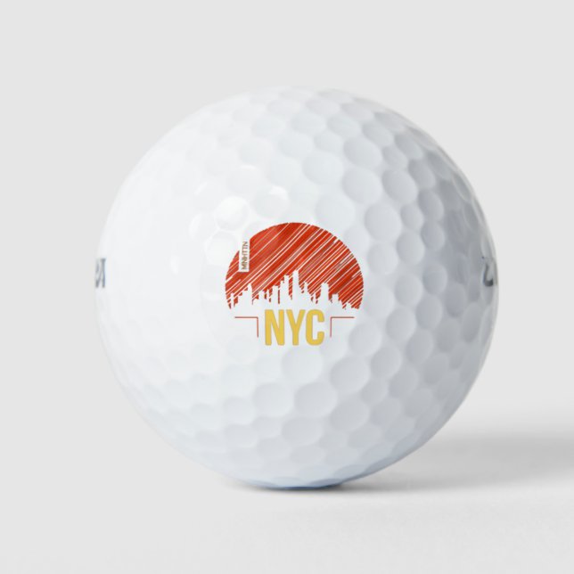 NYC Retro Style Golf Balls (Front)