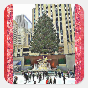 NYC Rockefeller Center Ice Skating Rink Sticker