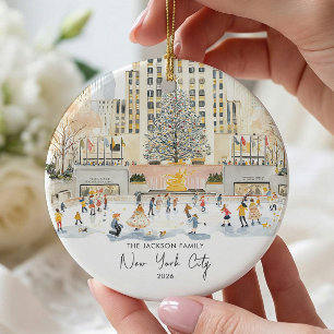 NYC Rockefeller Christmas Ceramic Ornament