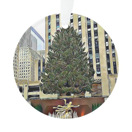 NYC Rockefeller Tree Skating Rink Christmas Ornament