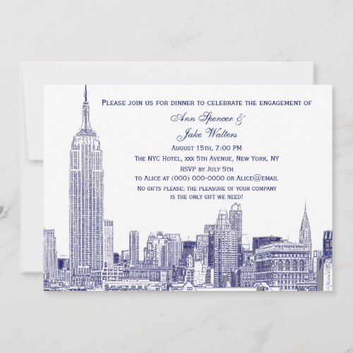 NYC Skyline 01 Etchd DIY BG Engagement Party Blue Invitation