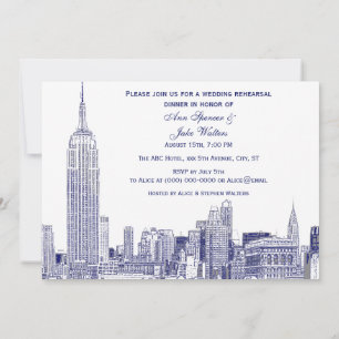 NYC Skyline 01 Etchd DIY BG Rehearsal Dinner Blue Invitation
